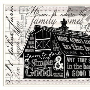 HomeRoots Set of Two Stylish "Try Reading this House and Barn!" White Framed Prints for Modern Decor 568510