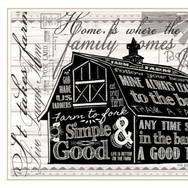 HomeRoots Set of Two Stylish "Try Reading this House and Barn!" White Framed Prints for Modern Decor 568510