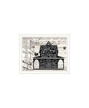 HomeRoots Set of Two Stylish "Try Reading this House and Barn!" White Framed Prints for Modern Decor 568510