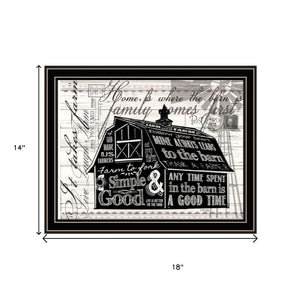 HomeRoots Set of Two Framed Wall Art - "Try Reading this House and Barn!" - Modern Farmhouse Decor Pieces 568512