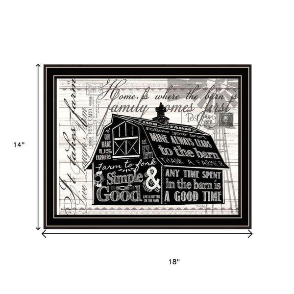 HomeRoots Set of Two Framed Wall Art - "Try Reading this House and Barn!" - Modern Farmhouse Decor Pieces 568512