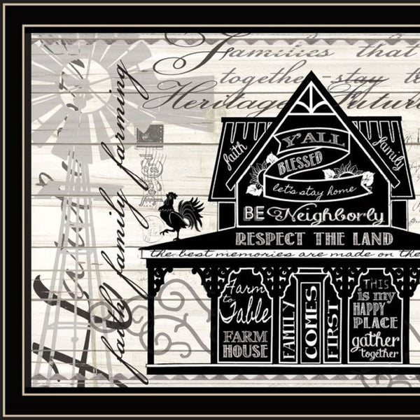 HomeRoots Set of Two Framed Wall Art - "Try Reading this House and Barn!" - Modern Farmhouse Decor Pieces 568512