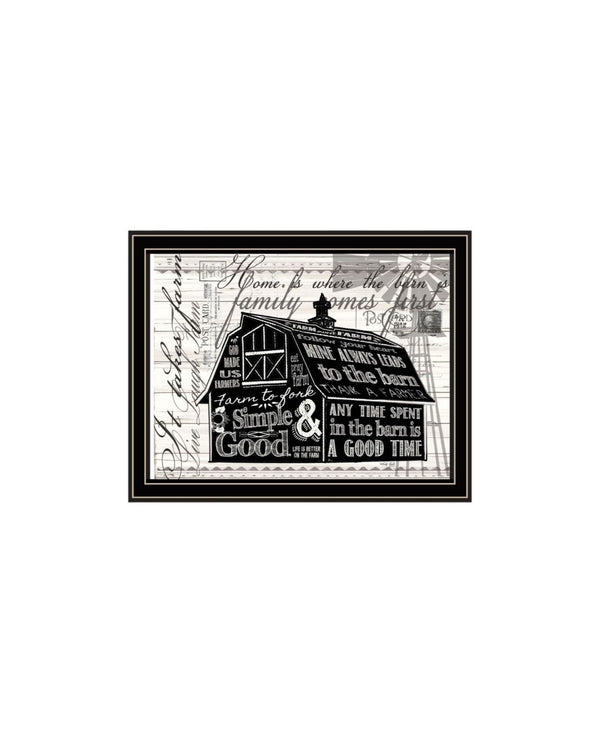 HomeRoots Set of Two Framed Wall Art - "Try Reading this House and Barn!" - Modern Farmhouse Decor Pieces 568512