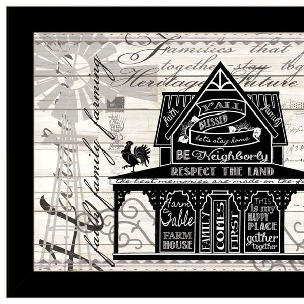 HomeRoots Set of Two Framed "Try Reading this House and Barn!" Prints - Charming Wall Art for Any Room 568513