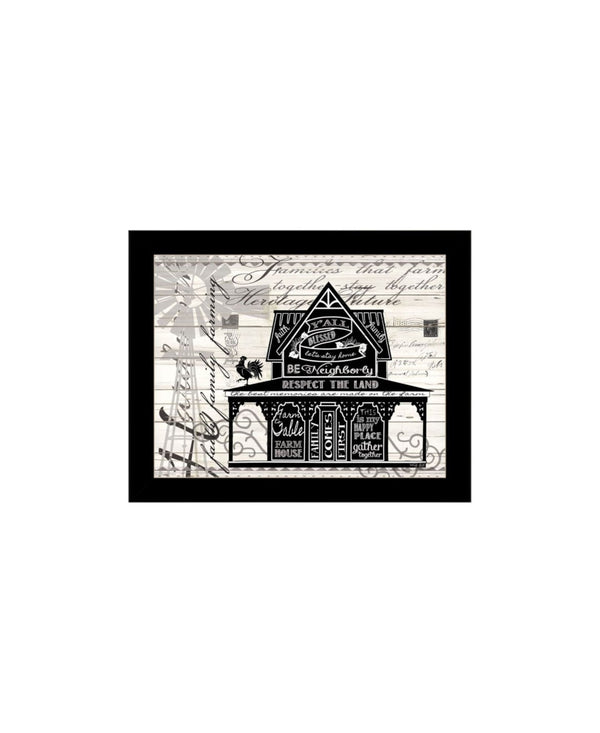 HomeRoots Set of Two Framed "Try Reading this House and Barn!" Prints - Charming Wall Art for Any Room 568513