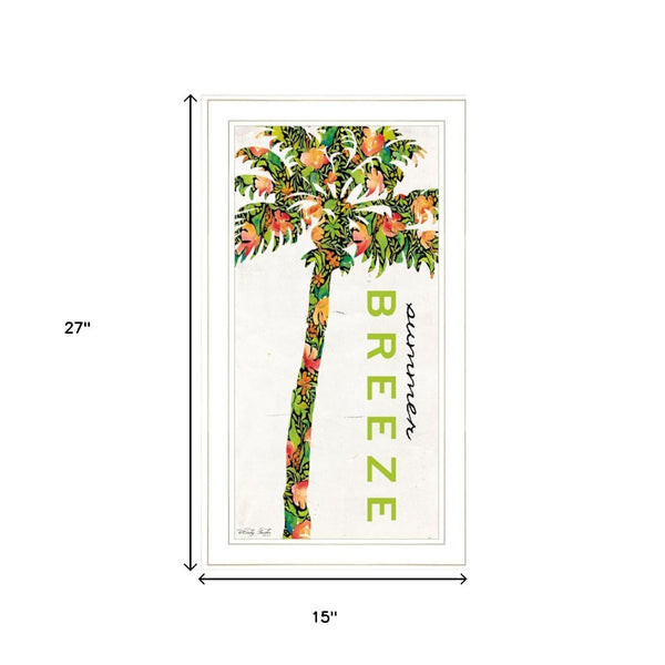 HomeRoots Set of Two Tropical Palm Tree Wall Art – Stylish White Framed Decor for Beachy Home Vibes! 568515