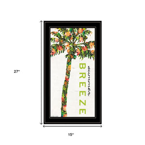 HomeRoots Set of Two "Summer Breeze" Funky Palm Trees Wall Art - Black Framed Tropical Prints for Home Décor 568517