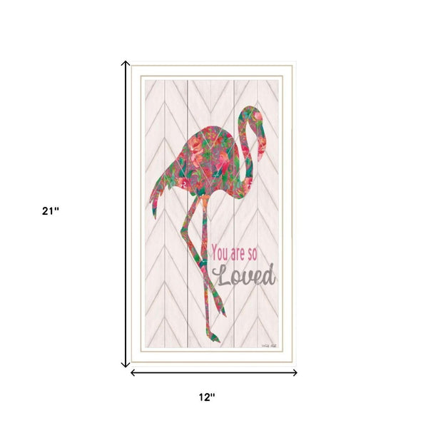 HomeRoots Set of Two Flamingo Wall Art Prints - Vibrant Framed Decor for Modern Home Styling & Focal Point 568519