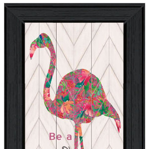 HomeRoots Set of Two Vibrant Flamingo Wall Art Prints in Black Frames – Chic Home Decor for Modern Spaces 568520