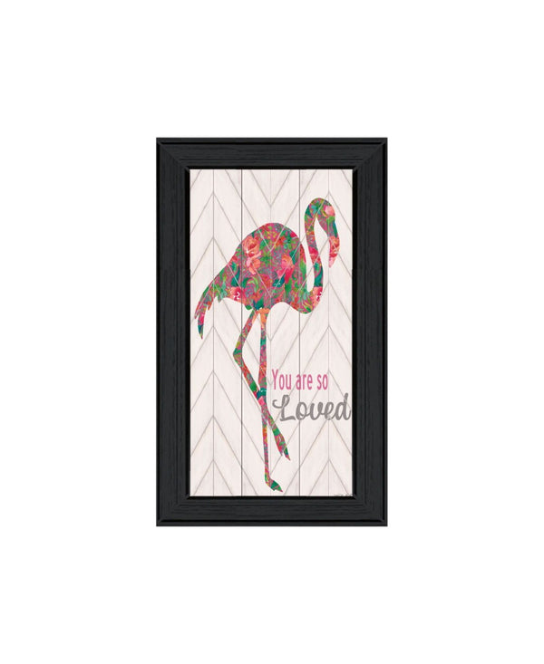 HomeRoots Set of Two Vibrant Flamingo Wall Art Prints in Black Frames – Chic Home Decor for Modern Spaces 568520