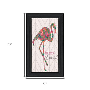 HomeRoots Set of Two Vibrant Flamingo Wall Art Prints in Black Frames – Chic Home Decor for Modern Spaces 568520