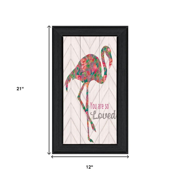 HomeRoots Set of Two Vibrant Flamingo Wall Art Prints in Black Frames – Chic Home Decor for Modern Spaces 568520