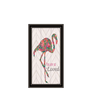 HomeRoots Set of Two Vibrant Flamingo Wall Art Prints in Black Frames – Modern Matrix-Style Décor Piece 568521