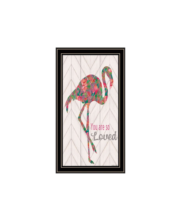 HomeRoots Set of Two Vibrant Flamingo Wall Art Prints in Black Frames – Modern Matrix-Style Décor Piece 568521