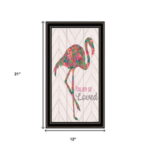 HomeRoots Set of Two Vibrant Flamingo Wall Art Prints in Black Frames – Modern Matrix-Style Décor Piece 568521