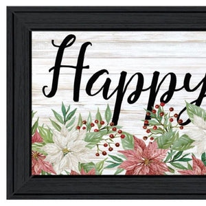 HomeRoots Set of Two Merry and Bright Holiday Black Framed Wall Art – Modern Elegance for Festive Decor 568524