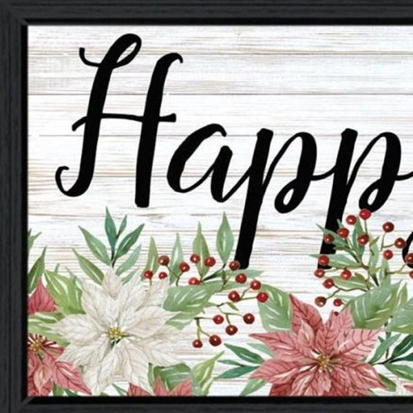 HomeRoots Set of Two Merry and Bright Holiday Black Framed Wall Art – Modern Elegance for Festive Decor 568524