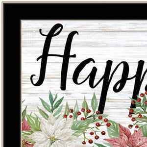 HomeRoots Set of Two Merry and Bright Holiday Framed Wall Art for Festive Home Decor & Stylish Focal Points 568525