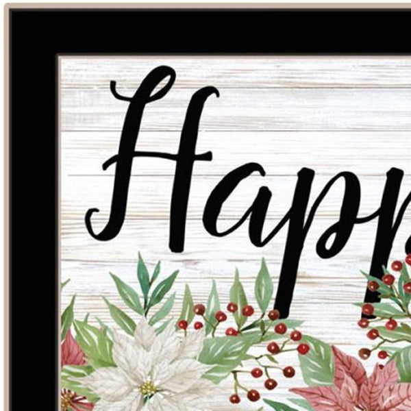 HomeRoots Set of Two Merry and Bright Holiday Framed Wall Art for Festive Home Decor & Stylish Focal Points 568525