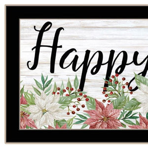 HomeRoots Set of Two Merry and Bright Holiday Framed Wall Art for Festive Home Decor & Stylish Focal Points 568525