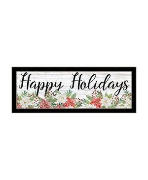 HomeRoots Set of Two Merry and Bright Holiday Framed Wall Art for Festive Home Decor & Stylish Focal Points 568525