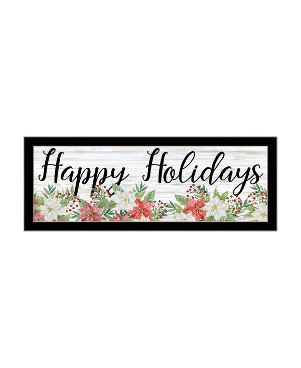 HomeRoots Set of Two Merry and Bright Holiday Framed Wall Art for Festive Home Decor & Stylish Focal Points 568525