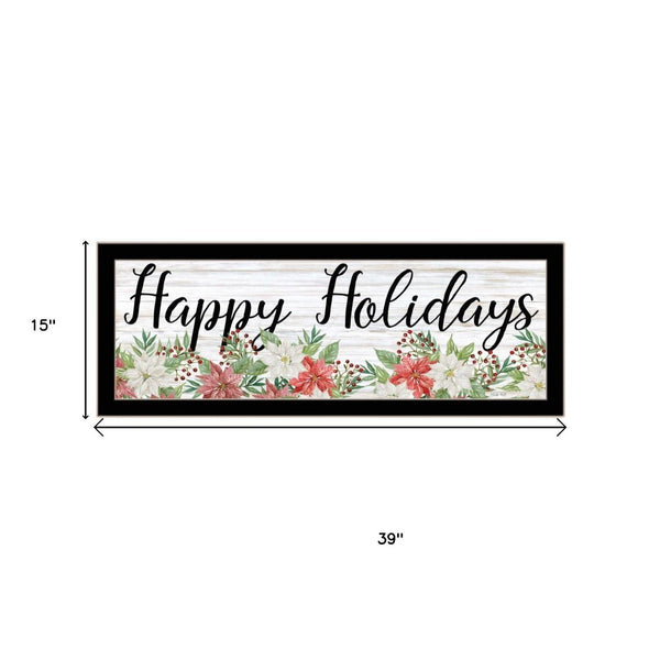 HomeRoots Set of Two Merry and Bright Holiday Framed Wall Art for Festive Home Decor & Stylish Focal Points 568525