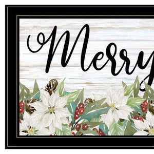 HomeRoots Set of Two Vibrant Merry and Bright Holiday Framed Wall Art for Festive Home Décor & Style 568526