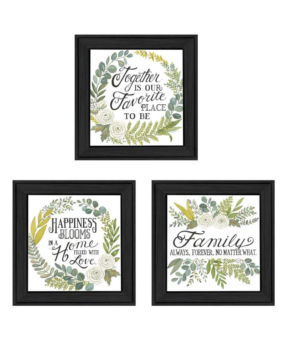 HomeRoots Set of Three Framed Wall Art - "Together Is Our Favorite Place to Be!" for Home Décor Elegance 568527