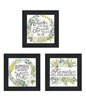 HomeRoots Set of Three Framed Wall Art - "Together Is Our Favorite Place to Be!" for Home Décor Elegance 568527