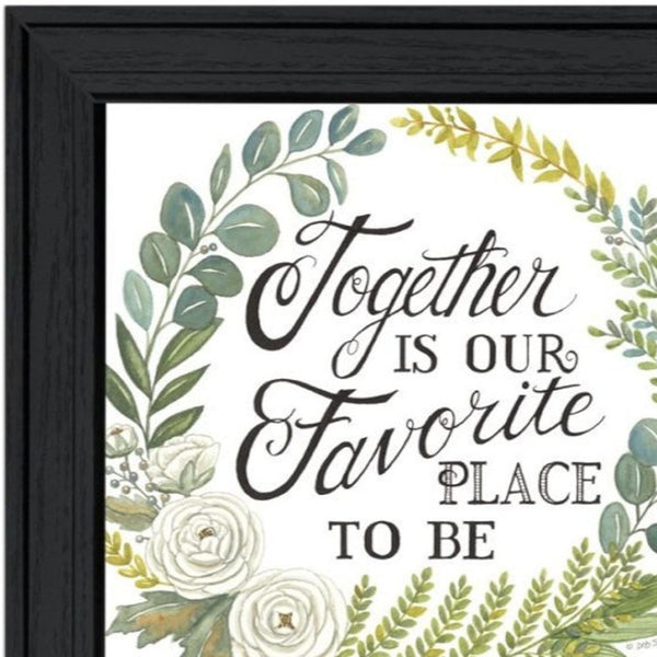HomeRoots Set of Three Framed Wall Art - "Together Is Our Favorite Place to Be!" for Home Décor Elegance 568527