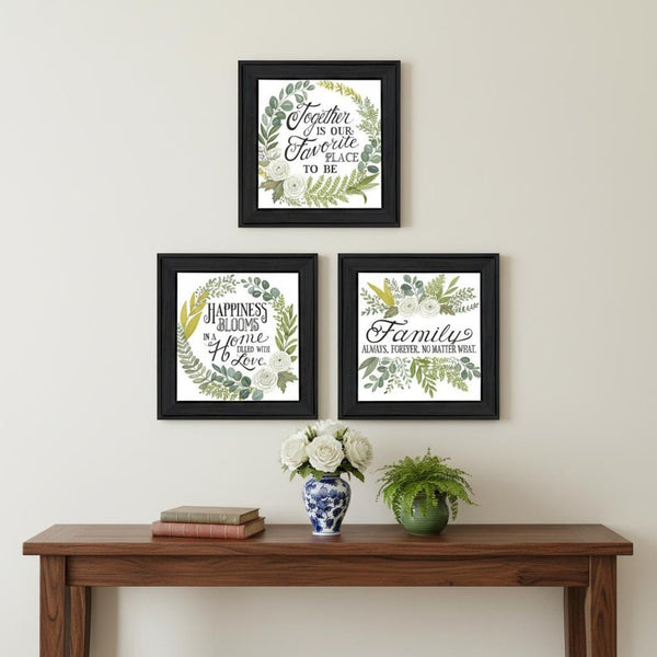 HomeRoots Set of Three Framed Wall Art - "Together Is Our Favorite Place to Be!" for Home Décor Elegance 568527
