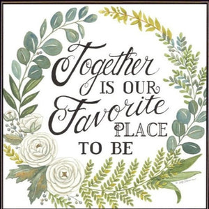 HomeRoots Set of Three Heartfelt "Together Is Our Favorite Place to Be!" Framed Wall Art for Home Decor 568528