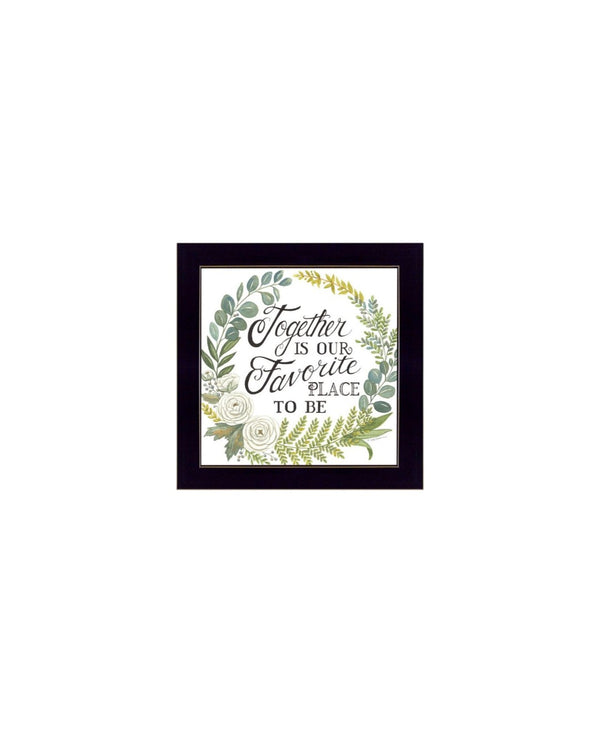 HomeRoots Set of Three Heartfelt "Together Is Our Favorite Place to Be!" Framed Wall Art for Home Decor 568528