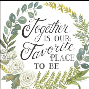 HomeRoots Set of Three Black Framed Wall Art Prints - "Together Is Our Favorite Place" for Cozy Spaces 568529
