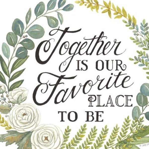 HomeRoots Set of Three Uplifting "Together Is Our Favorite Place to Be!" Framed Wall Art for Home Decor 568530