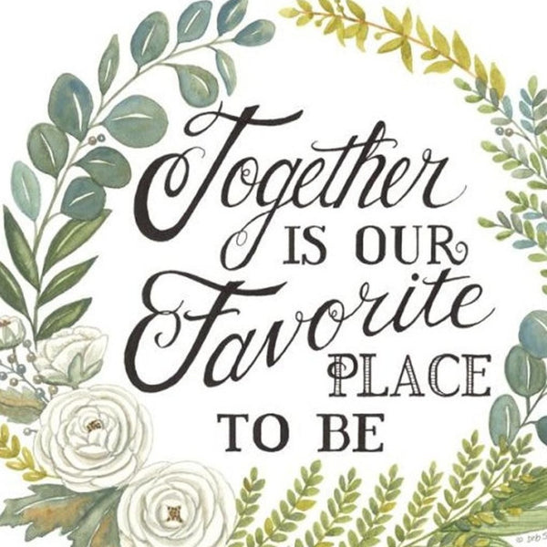 HomeRoots Set of Three Uplifting "Together Is Our Favorite Place to Be!" Framed Wall Art for Home Decor 568530