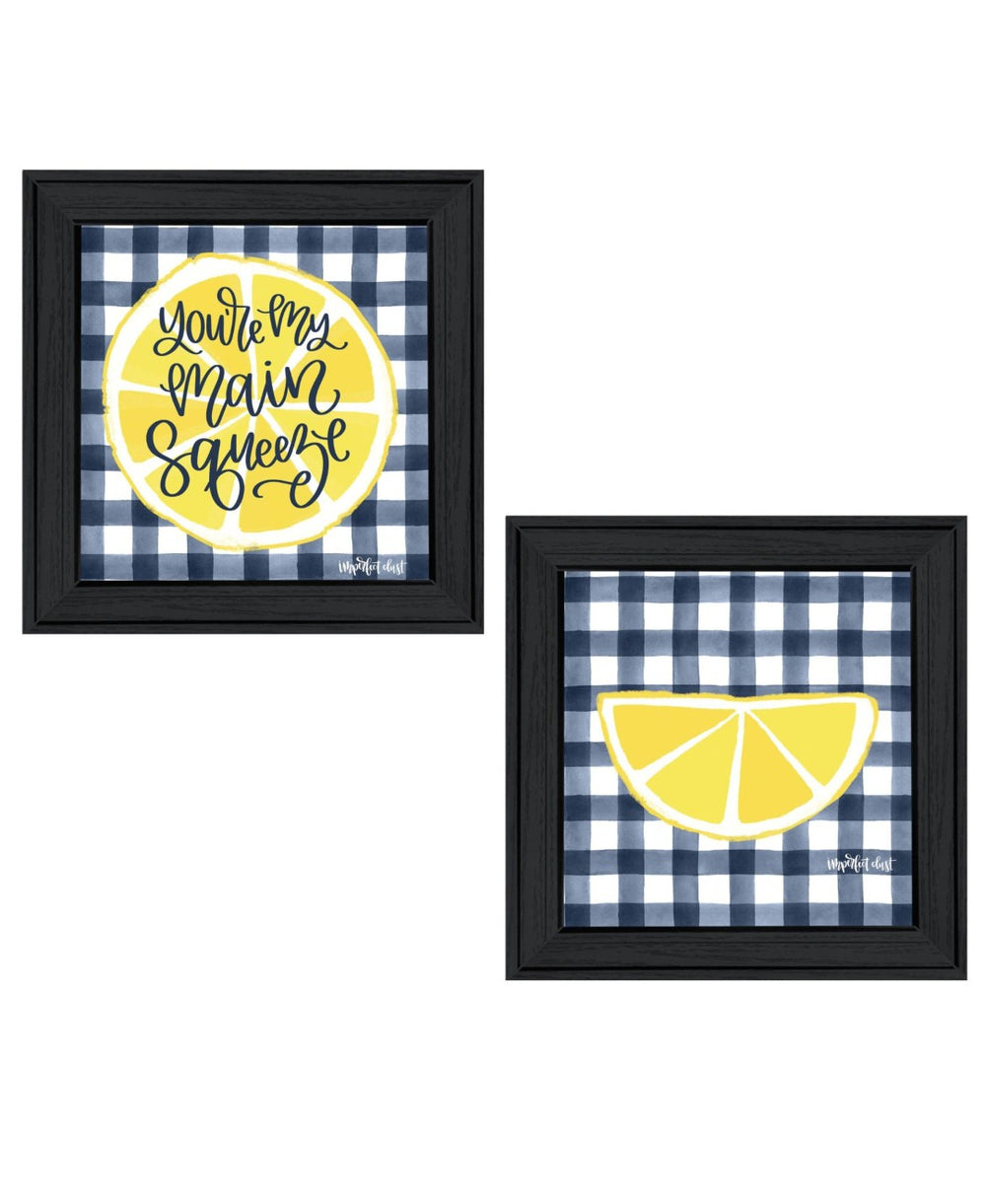 HomeRoots Set of Two "You're My Main Squeeze" Framed Kitchen Wall Art - Playful Decor for Modern Spaces 568531