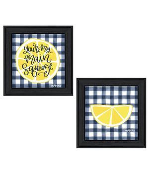 HomeRoots Set of Two "You're My Main Squeeze" Framed Kitchen Wall Art - Playful Decor for Modern Spaces 568531