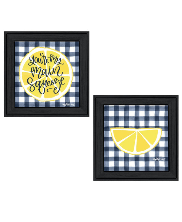 HomeRoots Set of Two "You're My Main Squeeze" Framed Kitchen Wall Art - Playful Decor for Modern Spaces 568531