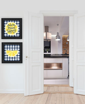 HomeRoots Set of Two "You're My Main Squeeze" Framed Kitchen Wall Art - Playful Decor for Modern Spaces 568531