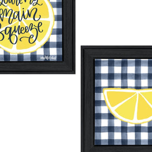 HomeRoots Set of Two "You're My Main Squeeze" Framed Kitchen Wall Art - Playful Decor for Modern Spaces 568531