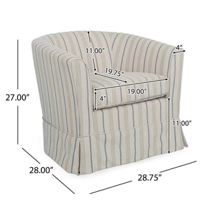 English Elm Swivel Club Chair Upholstered Rounded Seat with 360 Base for Living Room or Office N776P403612S