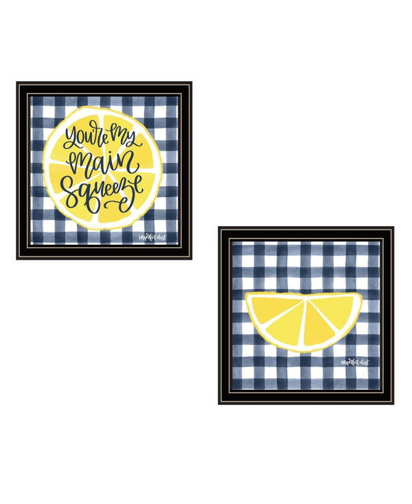 HomeRoots Set Of Two "You're My Main Squeeze" Framed Wall Art Prints for a Playful Kitchen Decor Style 568532