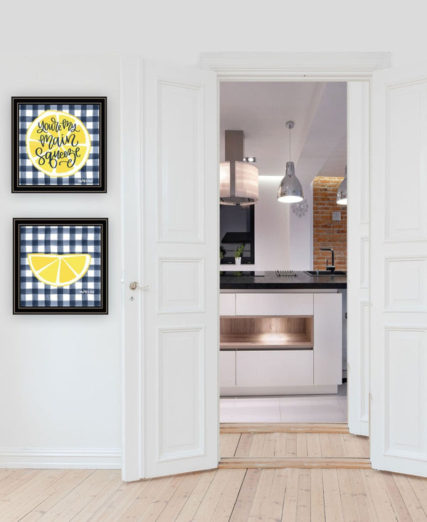 HomeRoots Set Of Two "You're My Main Squeeze" Framed Wall Art Prints for a Playful Kitchen Decor Style 568532