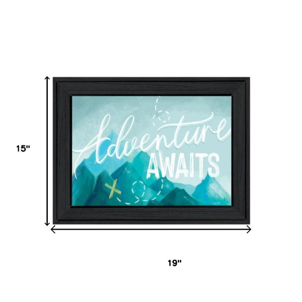 HomeRoots Set of Three Framed "Adventure Awaits" Prints - Modern Wall Art for Home & Office Décor Upgrade 568534