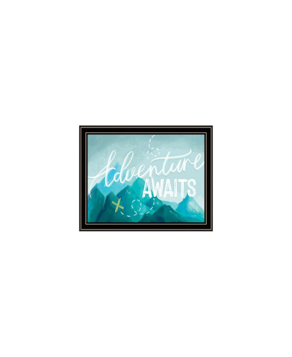 HomeRoots Set of Three Stylish "Adventure Awaits Don’t Just Stand There" Black Framed Wall Art Prints for Home 568535