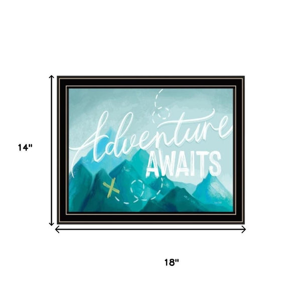 HomeRoots Set of Three Stylish "Adventure Awaits Don’t Just Stand There" Black Framed Wall Art Prints for Home 568535