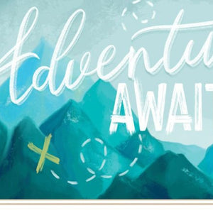 HomeRoots Set of Three "Adventure Awaits" Framed Wall Art - Bold, Contemporary Decor for Any Space! 568536