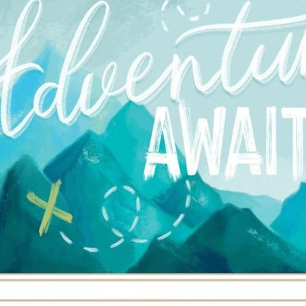 HomeRoots Set of Three "Adventure Awaits" Framed Wall Art - Bold, Contemporary Decor for Any Space! 568536